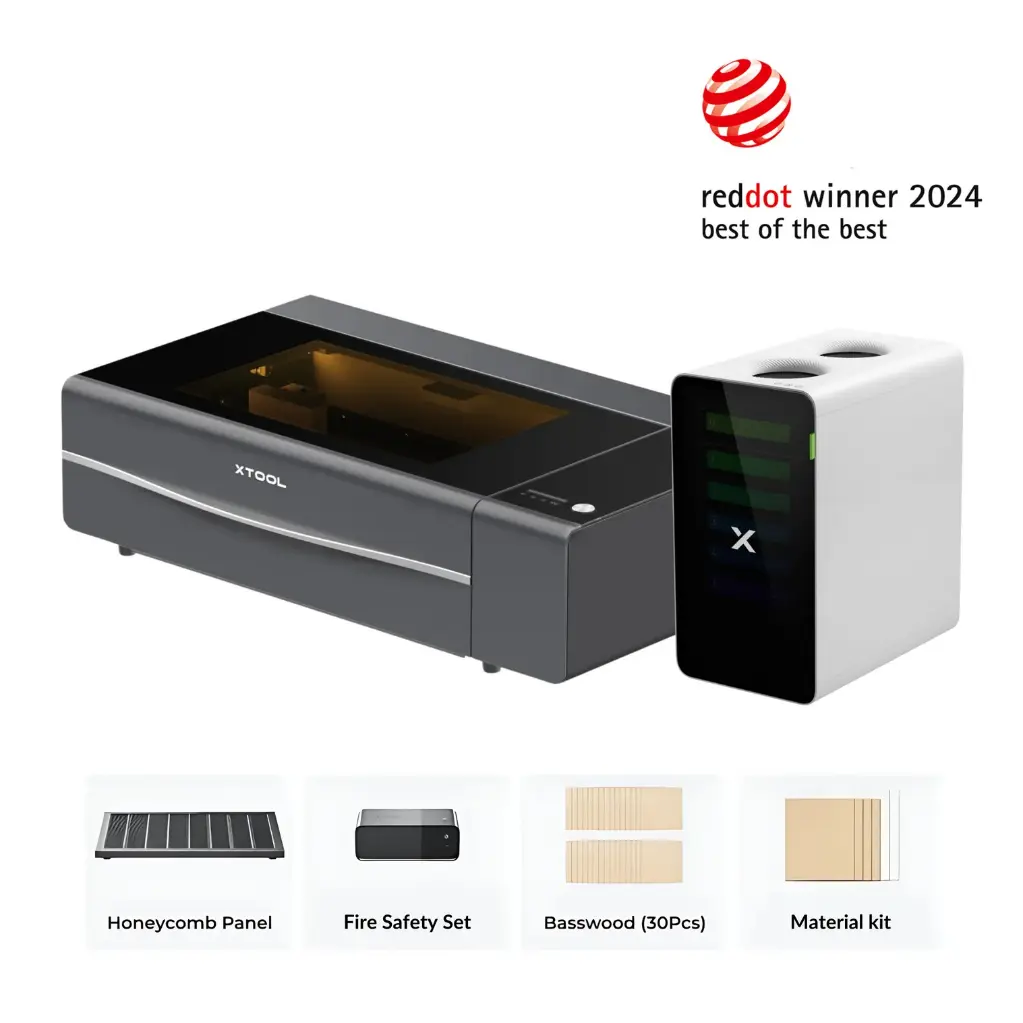 xTool P2S 55W galda CO₂ lāzera griezējs – izglītības komplekts
